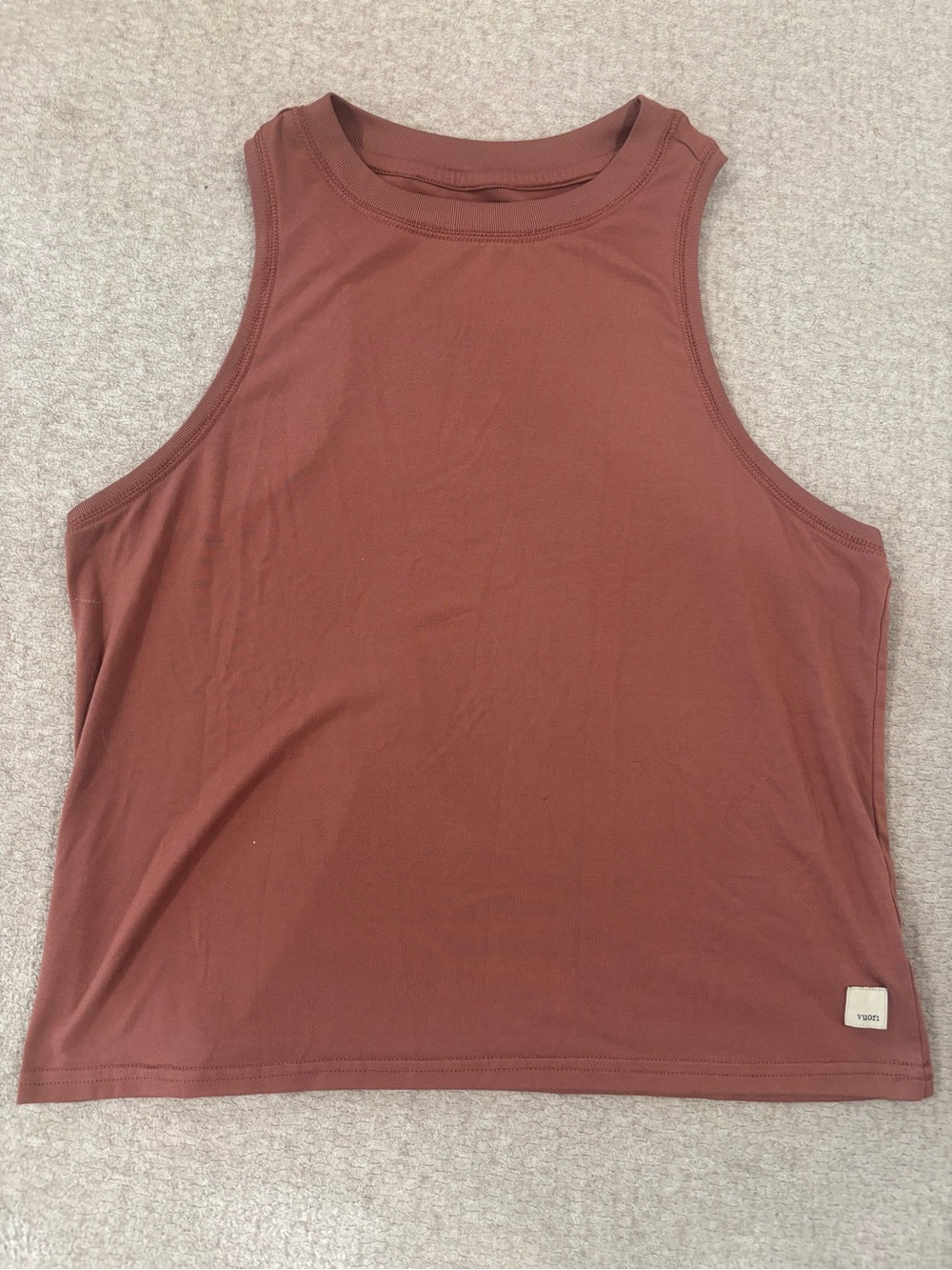 Vuori Rust Tank Crop Top - Warm Rust